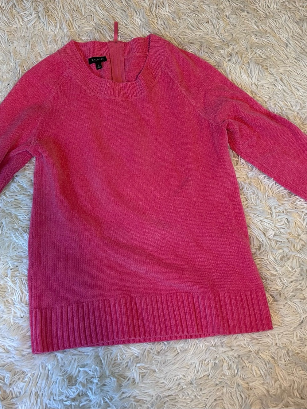 Talbots Pink chenille Crewneck Sweater